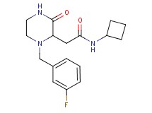 N-cyclobutyl-2-[1-(3-fluorobenzyl)-3-oxo-2-piperazinyl]acetamide