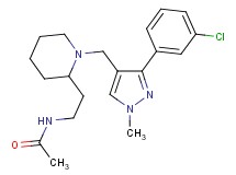 N-[2-(1-{[3-(3-chlorophenyl)-1-methyl-1H-pyrazol-4-yl]methyl}-2-piperidinyl)ethyl]acetamide