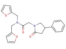 N,N-bis(2-furylmethyl)-2-(2-oxo-4-phenylpyrrolidin-1-yl)acetamide