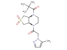 (4aR*,7aS*)-1-(2,2-dimethylpropanoyl)-4-[(5-methyl-1H-pyrazol-1-yl)acetyl]octahydrothieno[3,4-b]pyrazine 6,6-dioxide
