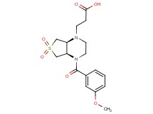 3-[(4aR*,7aS*)-4-(3-methoxybenzoyl)-6,6-dioxidohexahydrothieno[3,4-b]pyrazin-1(2H)-yl]propanoic acid