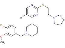4-[1-(4-fluoro-3-methoxybenzyl)-3-piperidinyl]-2-{[2-(1-pyrrolidinyl)ethyl]thio}pyrimidine