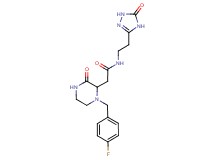 2-[1-(4-fluorobenzyl)-3-oxo-2-piperazinyl]-N-[2-(5-oxo-4,5-dihydro-1H-1,2,4-triazol-3-yl)ethyl]acetamide