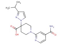 1-[4-(aminocarbonyl)pyridin-2-yl]-4-(3-isopropyl-1H-pyrazol-1-yl)piperidine-4-carboxylic acid