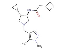 2-cyclobutyl-N-{rel-(3R,4S)-4-cyclopropyl-1-[(1,5-dimethyl-1H-pyrazol-4-yl)methyl]-3-pyrrolidinyl}acetamide hydrochloride