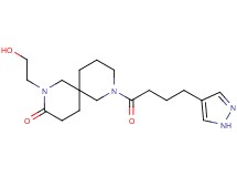 2-(2-hydroxyethyl)-8-[4-(1H-pyrazol-4-yl)butanoyl]-2,8-diazaspiro[5.5]undecan-3-one