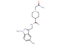 1-(2-amino-2-oxoethyl)-N-[(1,5-dimethyl-1H-indazol-3-yl)methyl]-4-piperidinecarboxamide