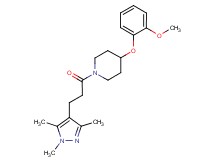 4-(2-methoxyphenoxy)-1-[3-(1,3,5-trimethyl-1H-pyrazol-4-yl)propanoyl]piperidine