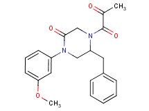 5-benzyl-1-(3-methoxyphenyl)-4-pyruvoyl-2-piperazinone