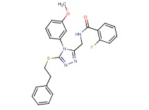 2-fluoro-N-({4-(3-methoxyphenyl)-5-[(2-phenylethyl)thio]-4H-1,2,4-triazol-3-yl}methyl)benzamide