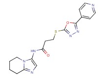 3-[(5-pyridin-4-yl-1,3,4-oxadiazol-2-yl)thio]-N-(5,6,7,8-tetrahydroimidazo[1,2-a]pyridin-3-yl)propanamide