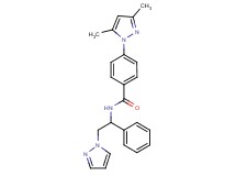4-(3,5-dimethyl-1H-pyrazol-1-yl)-N-[1-phenyl-2-(1H-pyrazol-1-yl)ethyl]benzamide