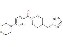 4-(5-{[4-(1H-pyrazol-1-ylmethyl)-1-piperidinyl]carbonyl}-2-pyridinyl)thiomorpholine