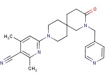 2,4-dimethyl-6-[3-oxo-2-(pyridin-4-ylmethyl)-2,9-diazaspiro[5.5]undec-9-yl]nicotinonitrile