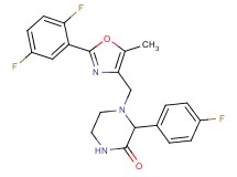 4-{[2-(2,5-difluorophenyl)-5-methyl-1,3-oxazol-4-yl]methyl}-3-(4-fluorophenyl)-2-piperazinone