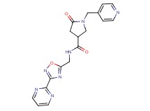 5-oxo-1-(4-pyridinylmethyl)-N-{[3-(2-pyrimidinyl)-1,2,4-oxadiazol-5-yl]methyl}-3-pyrrolidinecarboxamide