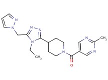 5-({4-[4-ethyl-5-(1H-pyrazol-1-ylmethyl)-4H-1,2,4-triazol-3-yl]piperidin-1-yl}carbonyl)-2-methylpyrimidine