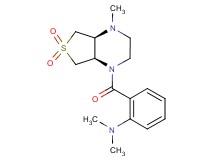 N,N-dimethyl-2-{[(4aS*,7aR*)-4-methyl-6,6-dioxidohexahydrothieno[3,4-b]pyrazin-1(2H)-yl]carbonyl}aniline