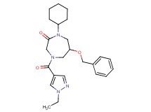 6-(benzyloxy)-1-cyclohexyl-4-[(1-ethyl-1H-pyrazol-4-yl)carbonyl]-1,4-diazepan-2-one