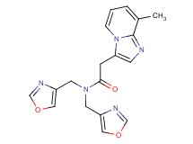2-(8-methylimidazo[1,2-a]pyridin-3-yl)-N,N-bis(1,3-oxazol-4-ylmethyl)acetamide
