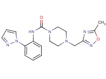 4-[(5-methyl-1,2,4-oxadiazol-3-yl)methyl]-N-[2-(1H-pyrazol-1-yl)phenyl]piperazine-1-carboxamide