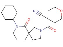 4-[(7-cyclohexyl-6-oxo-2,7-diazaspiro[4.5]dec-2-yl)carbonyl]tetrahydro-2H-pyran-4-carbonitrile