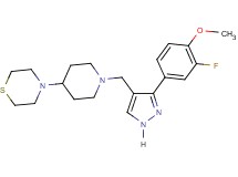 4-(1-{[3-(3-fluoro-4-methoxyphenyl)-1H-pyrazol-4-yl]methyl}-4-piperidinyl)thiomorpholine