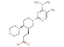 3-{(3R*,4S*)-1-[4-(dimethylamino)-5-methylpyrimidin-2-yl]-4-morpholin-4-ylpiperidin-3-yl}propanoic acid