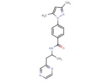 4-(3,5-dimethyl-1H-pyrazol-1-yl)-N-[1-methyl-2-(2-pyrazinyl)ethyl]benzamide