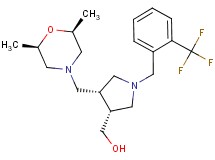 {(3R*,4S*)-4-{[(2R*,6S*)-2,6-dimethylmorpholin-4-yl]methyl}-1-[2-(trifluoromethyl)benzyl]pyrrolidin-3-yl}methanol
