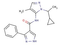 N-[1-(1-cyclopropylethyl)-4-methyl-1H-pyrazol-5-yl]-3-phenyl-1H-pyrazole-4-carboxamide