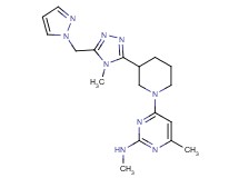 N,4-dimethyl-6-{3-[4-methyl-5-(1H-pyrazol-1-ylmethyl)-4H-1,2,4-triazol-3-yl]piperidin-1-yl}pyrimidin-2-amine