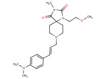 8-{(2E)-3-[4-(dimethylamino)phenyl]-2-propen-1-yl}-1-(2-methoxyethyl)-3-methyl-1,3,8-triazaspiro[4.5]decane-2,4-dione