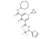 N-cycloheptyl-1-cyclopropyl-4-oxo-N'-[2,2,2-trifluoro-1-(2-furyl)ethyl]-1,4-dihydro-3,5-pyridinedicarboxamide