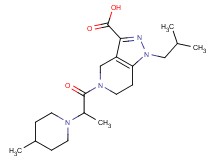 1-isobutyl-5-[2-(4-methylpiperidin-1-yl)propanoyl]-4,5,6,7-tetrahydro-1H-pyrazolo[4,3-c]pyridine-3-carboxylic acid