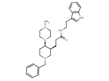 3-[(3S*,4R*)-1-benzyl-4-(4-methyl-1-piperazinyl)-3-piperidinyl]-N-[2-(1H-indol-3-yl)ethyl]propanamide