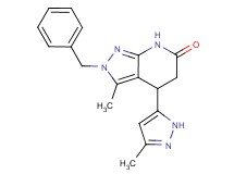 2-benzyl-3-methyl-4-(3-methyl-1H-pyrazol-5-yl)-2,4,5,7-tetrahydro-6H-pyrazolo[3,4-b]pyridin-6-one