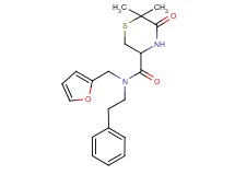 N-(2-furylmethyl)-6,6-dimethyl-5-oxo-N-(2-phenylethyl)thiomorpholine-3-carboxamide