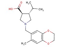 (3S*,4S*)-4-isopropyl-1-[(7-methyl-2,3-dihydro-1,4-benzodioxin-6-yl)methyl]-3-pyrrolidinecarboxylic acid