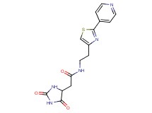 2-(2,5-dioxoimidazolidin-4-yl)-N-[2-(2-pyridin-4-yl-1,3-thiazol-4-yl)ethyl]acetamide