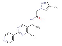 2-(4-methyl-1H-pyrazol-1-yl)-N-[1-(4-methyl-2-pyridin-4-ylpyrimidin-5-yl)ethyl]acetamide