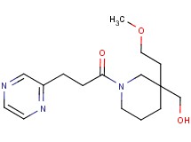 {3-(2-methoxyethyl)-1-[3-(2-pyrazinyl)propanoyl]-3-piperidinyl}methanol