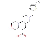 3-{(3R*,4S*)-1-[(5-methyl-2-thienyl)methyl]-4-morpholin-4-ylpiperidin-3-yl}propanoic acid