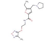 5-ethyl-N-{2-[(4-methyl-1,2,5-oxadiazol-3-yl)oxy]ethyl}-4-(pyrrolidin-1-ylmethyl)-2-furamide