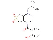 2-{[(4aS*,7aR*)-4-isobutyl-6,6-dioxidohexahydrothieno[3,4-b]pyrazin-1(2H)-yl]carbonyl}phenol