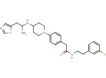 N-[2-(3-fluorophenyl)ethyl]-2-[4-(4-{[1-methyl-2-(1,3-thiazol-5-yl)ethyl]amino}-1-piperidinyl)phenyl]acetamide