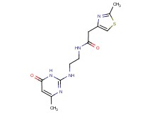 N-{2-[(4-methyl-6-oxo-1,6-dihydro-2-pyrimidinyl)amino]ethyl}-2-(2-methyl-1,3-thiazol-4-yl)acetamide