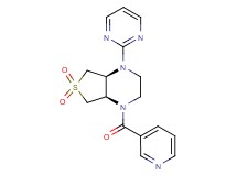 (4aS*,7aR*)-1-(pyridin-3-ylcarbonyl)-4-pyrimidin-2-yloctahydrothieno[3,4-b]pyrazine 6,6-dioxide
