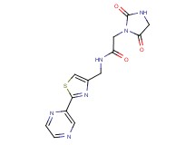 2-(2,5-dioxo-1-imidazolidinyl)-N-{[2-(2-pyrazinyl)-1,3-thiazol-4-yl]methyl}acetamide