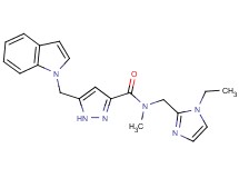 N-[(1-ethyl-1H-imidazol-2-yl)methyl]-5-(1H-indol-1-ylmethyl)-N-methyl-1H-pyrazole-3-carboxamide